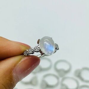 Genuine Moonstone Adjustable Ring